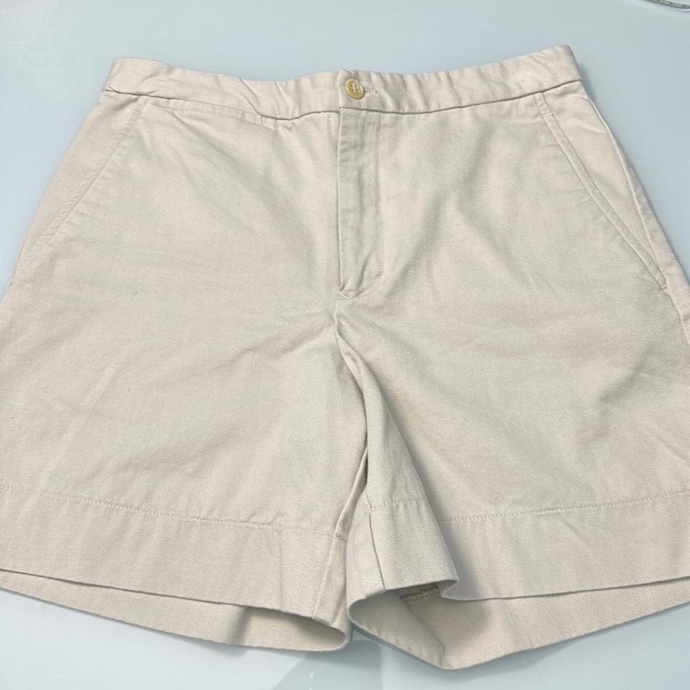 Ralph Lauren Cream High-Rise Cotton Shorts Bermudas